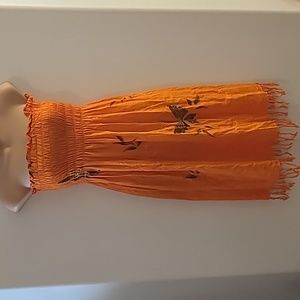 Orange sundress with butterflies size small